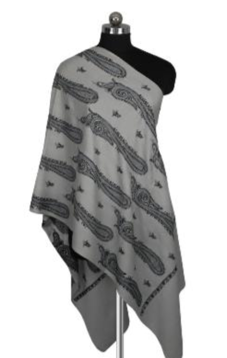 Grey Aari Jaal Pashmina Stole